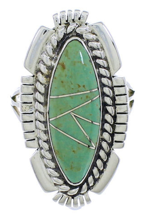 Southwest Silver Jewelry Turquoise Ring Size 6-1/4 TX40703